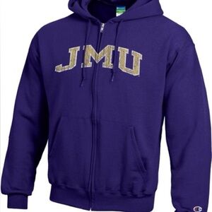 JMU Champion Purple Zip-Up Hoodie